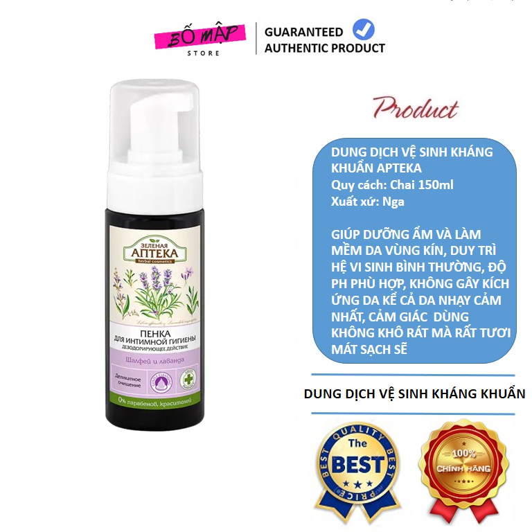 [SALE] [CAM KẾT 100% CHÍNH HÃNG] Dung Dịch Vệ Sinh Phụ Nữ Kháng Khuẩn Zelenaya Apteka Ukraine 370ml