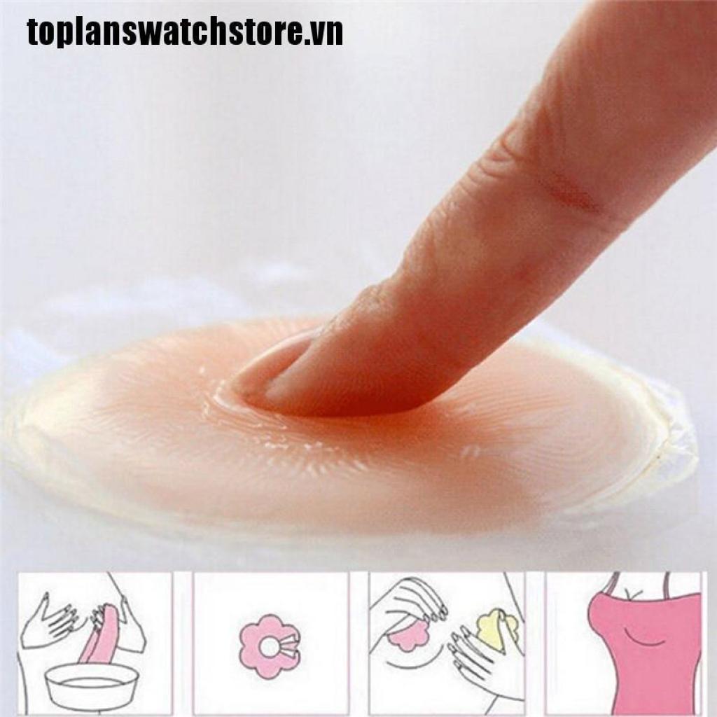 1 Cặp Miếng Dán Ngực Bằng Silicone Tự Dính Hình Trái Tim / Cánh Hoa