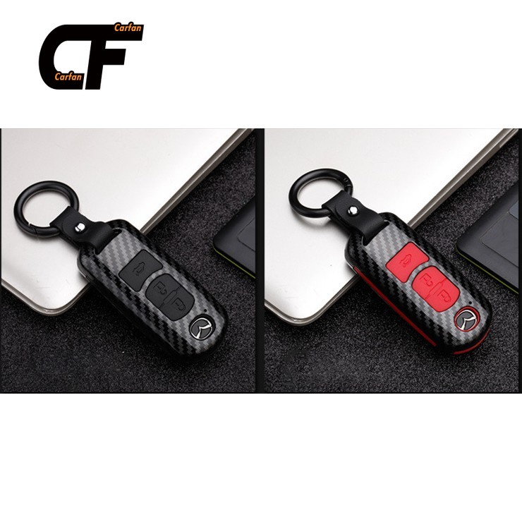 Vỏ ốp vân carbon dành cho chìa khóa ô tô Mazda CX5 3 6 Vỏ chìa khóa 1 mục