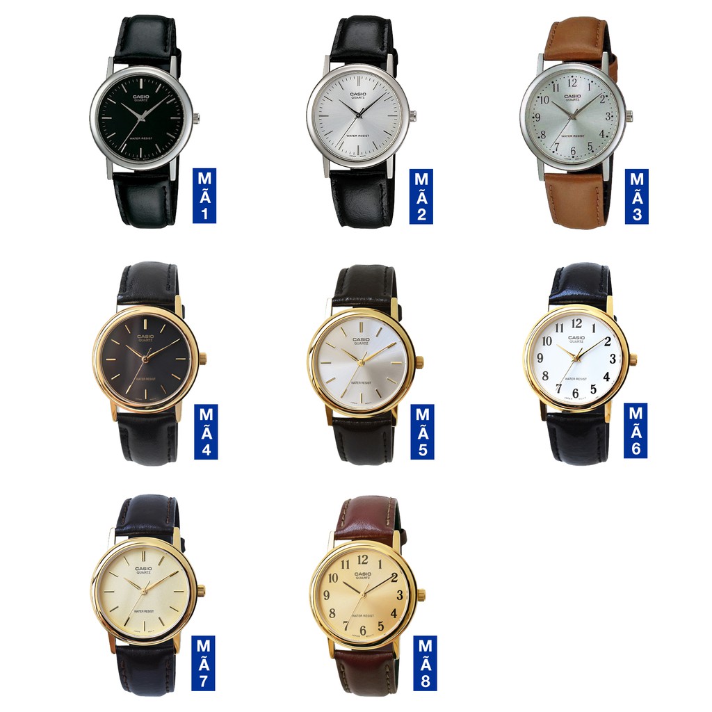 Đồng hồ nam dây da Casio Standard chính hãng Anh Khuê MTP-1095 Series (33mm)