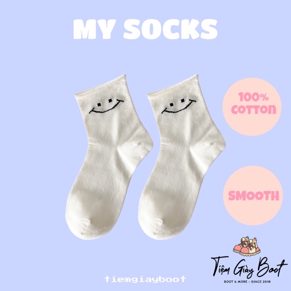 Tất SMILE chất liệu cotton loại 1 siêu xinh- Full Tag