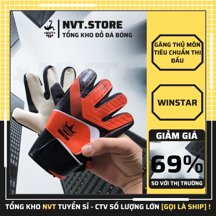 Găng tay thủ môn trẻ em Winstar không xương, ôm sát bàn tay, Bao tay bắt bóng dính siêu tốt - NVT.store.vn