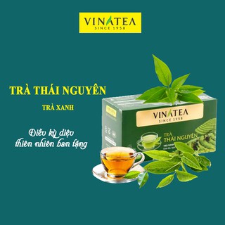 Trà xanh thái nguyên vinatea hộp 50gram 25 gói thanh lọc cơ thể giải độc gan chống lão hóa