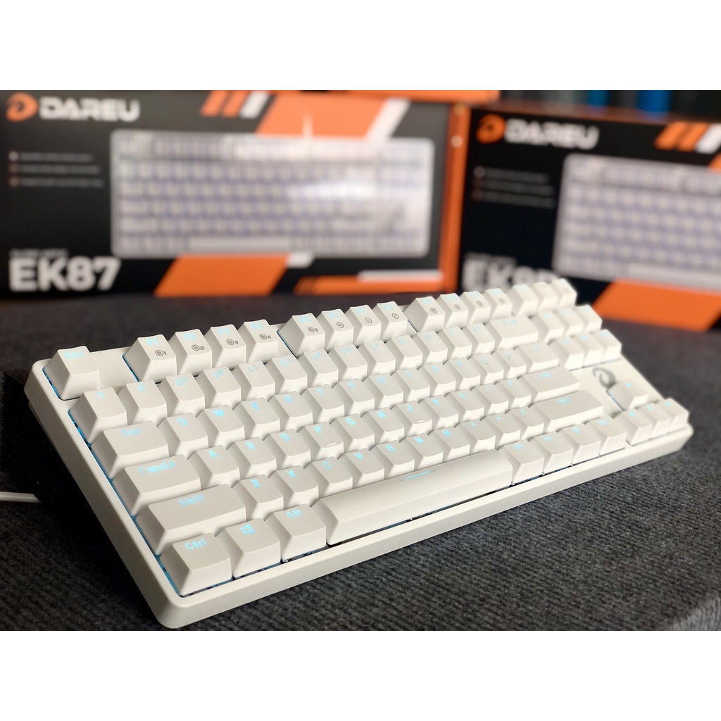 Bàn phím cơ Gaming DAREU EK87 - Trắng White (Blue/ Brown/ Red D switch)