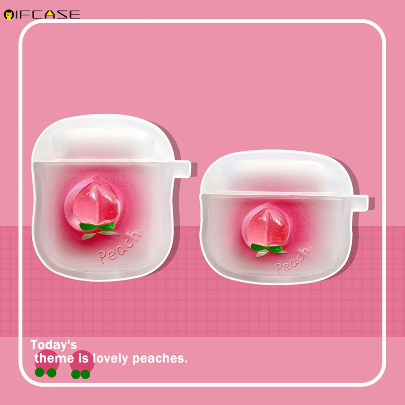 Vỏ Bảo Vệ Hộp Sạc Tai nghe không dây Airpods 1 2 3 Pro 3 Màu Gradient Họa Tiết Trái Đào Dễ Thương