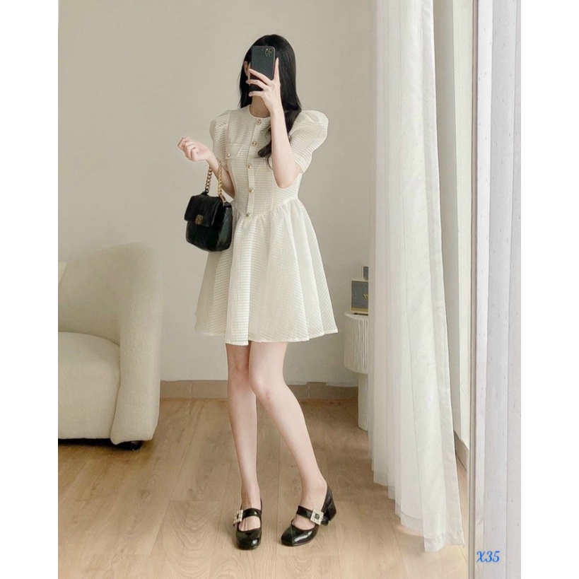 ĐẦM TƠ Ô VUÔNG KIỂU DÁNG TIỂU THƯ CỰC XINH UP thoi trang shop valentina