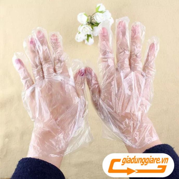 Hộp 200 GĂNG TAY nilon  bảo vệ da tay chống vi khuẩn sử dụng 1 lần rất tiện dụng - giadunggiare.vn