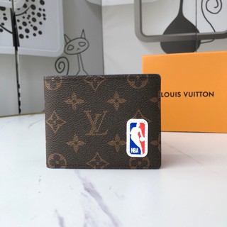 ví bóp mini dáng gấp nhiều ngăn da cao cấp in logo louis vuitton LV