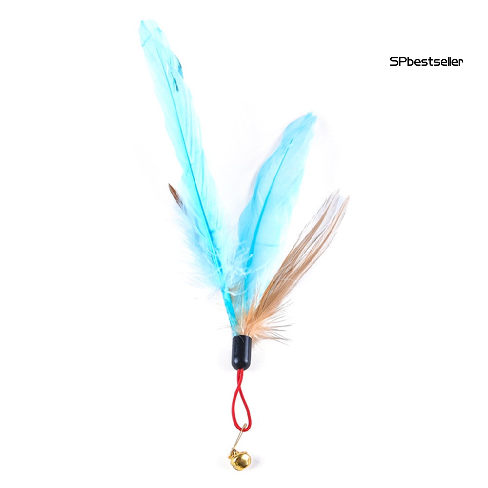 Gậy đồ chơi đính lông vũ và chuông vui nhộn dành cho mèo cưng