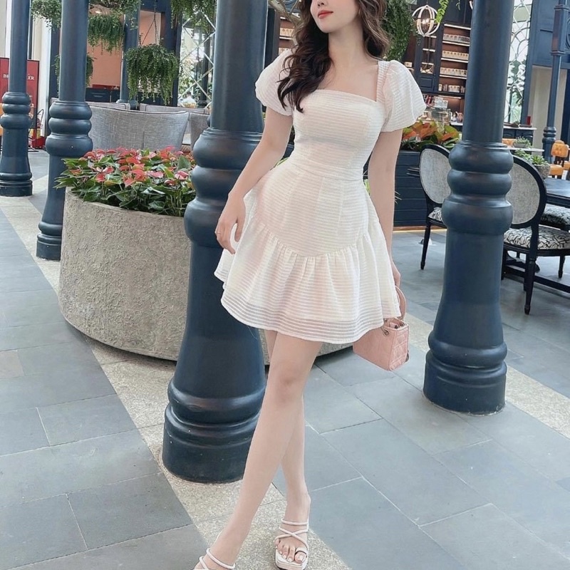 VÁY CỔ VUÔNG DÁNG XOÈ ĐUÔI CÁ BIGSIZE 60-90KG