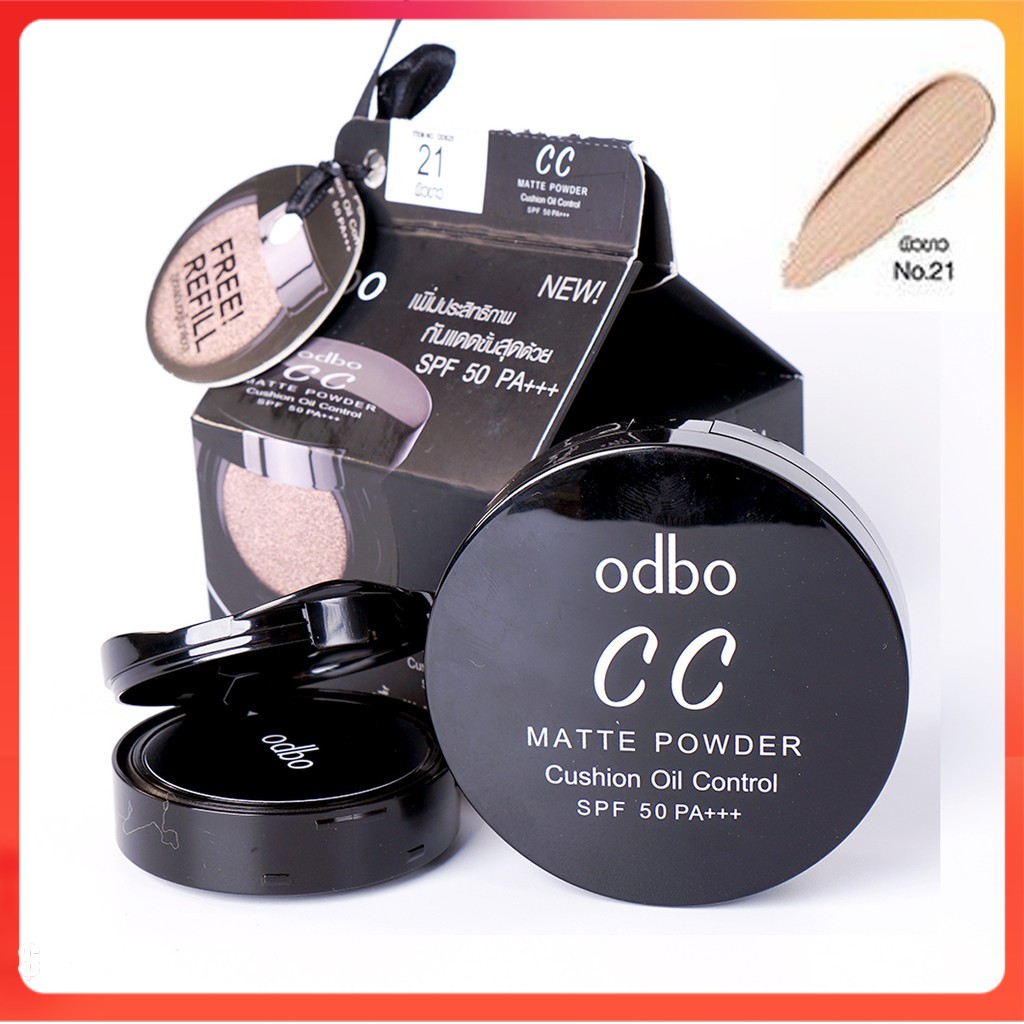 Phấn nước kiềm dầu CC Odbo Cushion Matte Powder Oil Control Thái Lan 14g (Kèm lõi)  - BoB Shop