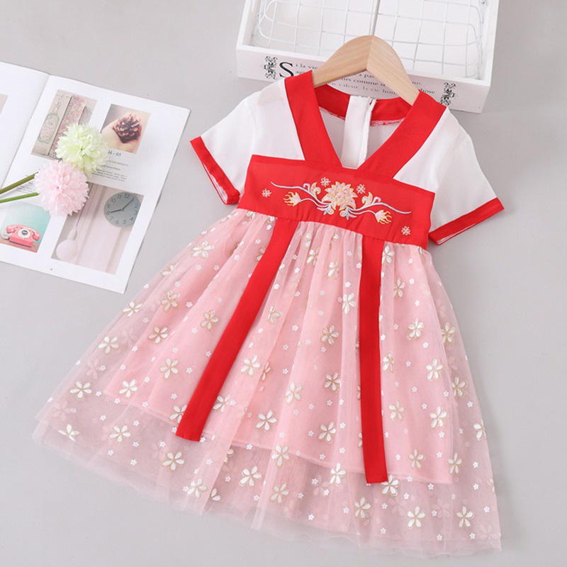 Đầm Bé Gái Phong Cách Trung Hoa Dễ Thương Xinh Xắn