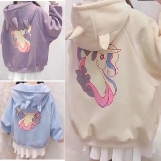 Áo hoodie nỉ bông mũ 3 sừng M302[Kèm hình thật]