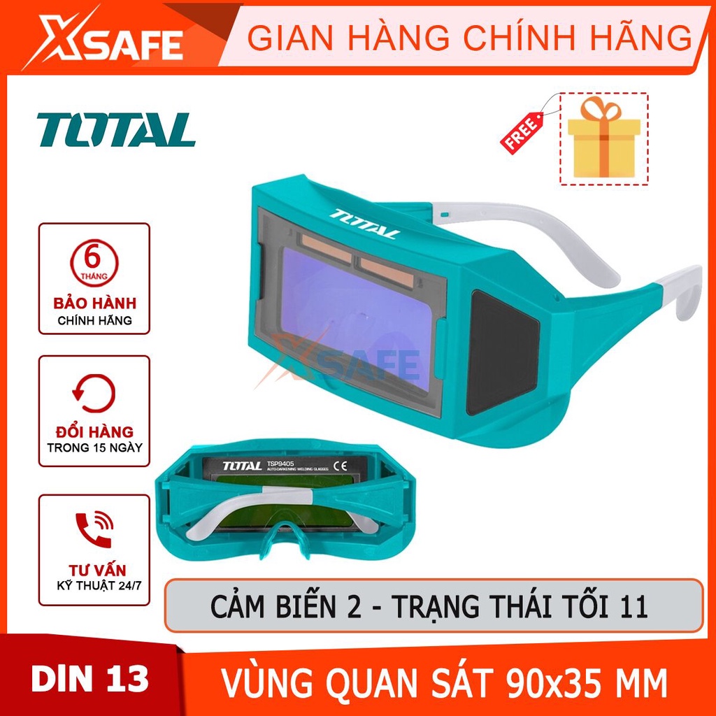 Kính hàn tự động Total TSP9405 bật/tắt tự động, vùng quan sát 90x35mm chuyển thời gian -CHÍNH HÃNG-XSAFE
