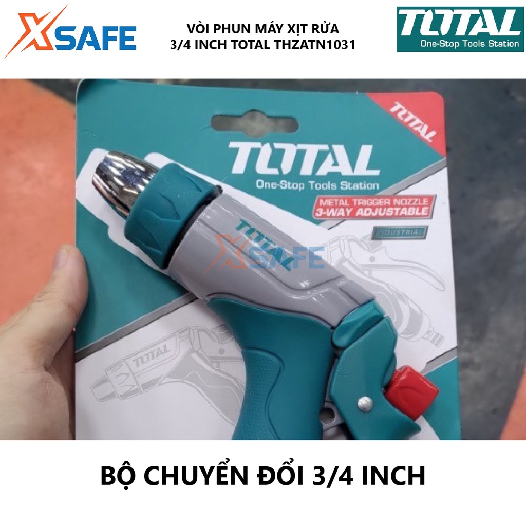 Vòi phun máy xịt rửa TOTAL THZATN1031 3 tia Kích thước 15*3.59*17.5cm, kích hoạt 3 chiều điều chỉnh