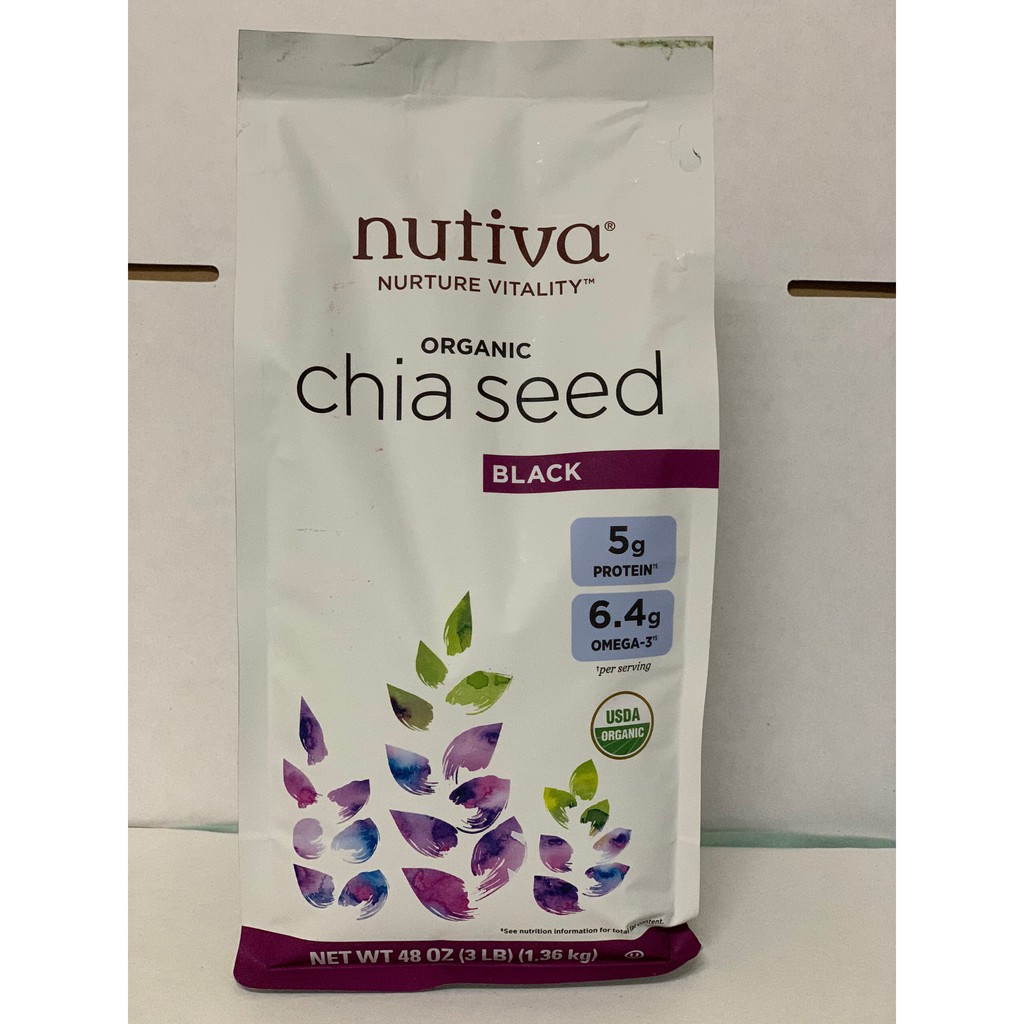 Hạt Chia Nutiva Organic Chia Seed Black 1.36kg - Mỹ