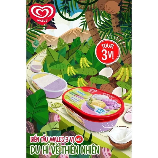 Kem Wall's 3 trong 1 Triple Fruits 470g - tặng bộ bài Lầy đơn từ 150k