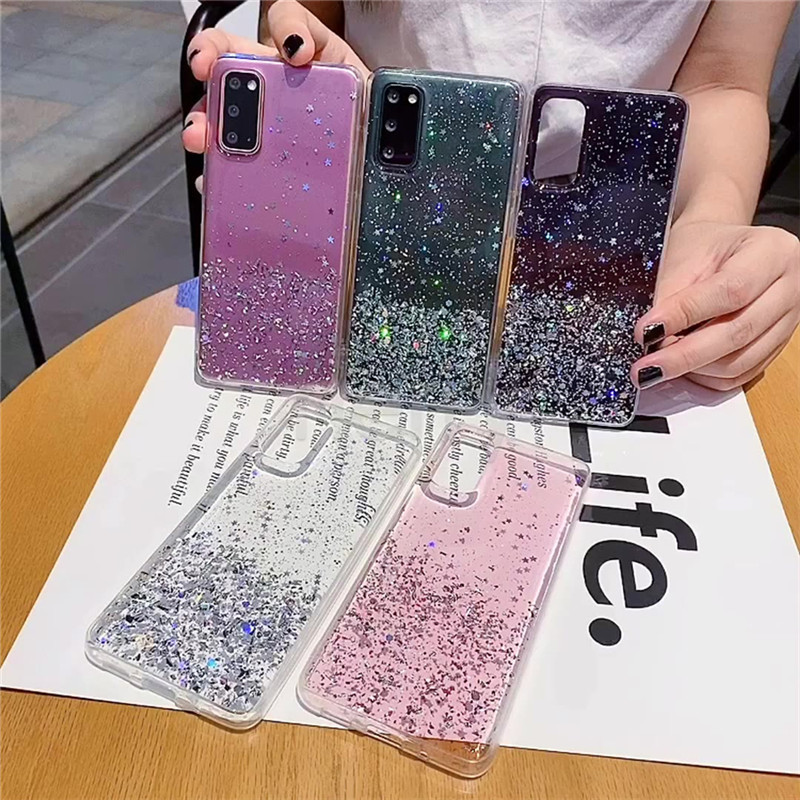 Ốp lưng TPU Bầu trời đầy sao tỏa sáng vỏ điện thoại Cho Samsung Galaxy A11 M11 A51 A71 M21 M30S M31 M51 J4 J6 J8 Plus Chống Sock Chống Trầy Chống vết dầu