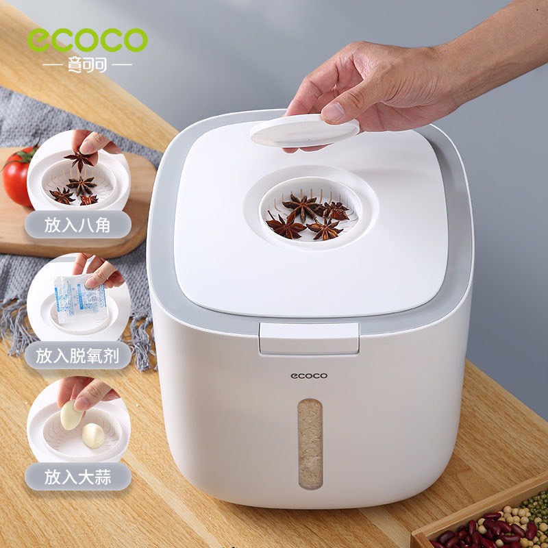 Thùng Đựng Gạo Ecoco Thùng Gạo Thông Minh Dung Tích 10kg Cao Cấp Chống Ẩm Mốc Côn Trùng - T2K Max