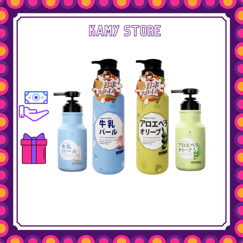 Sữa Tắm Hasi Kokeshi Dưỡng Ẩm, Làm Sáng Da Chiết Xuất Thiên Nhiên 600ml - 950ml