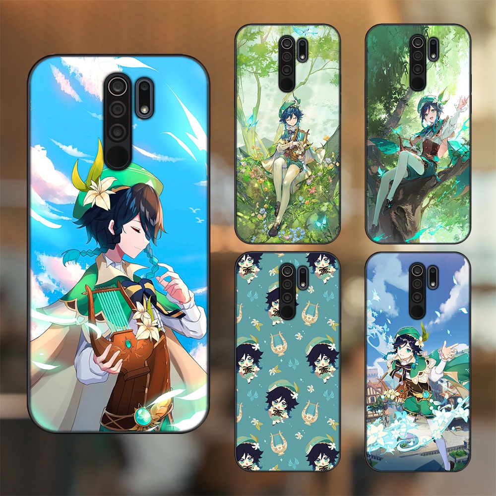 Ốp lưng Xiaomi Redmi 9 viền đen in hình Venti Genshin Impact