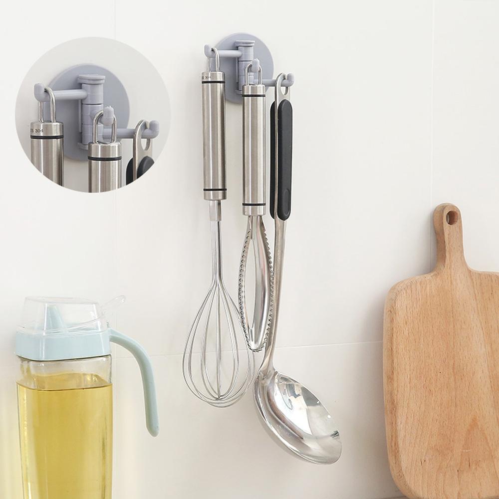 Móc Treo Chìa Khóa Gắn Tường Tự Dính Xoay Sáng Tạo Giá Đỡ