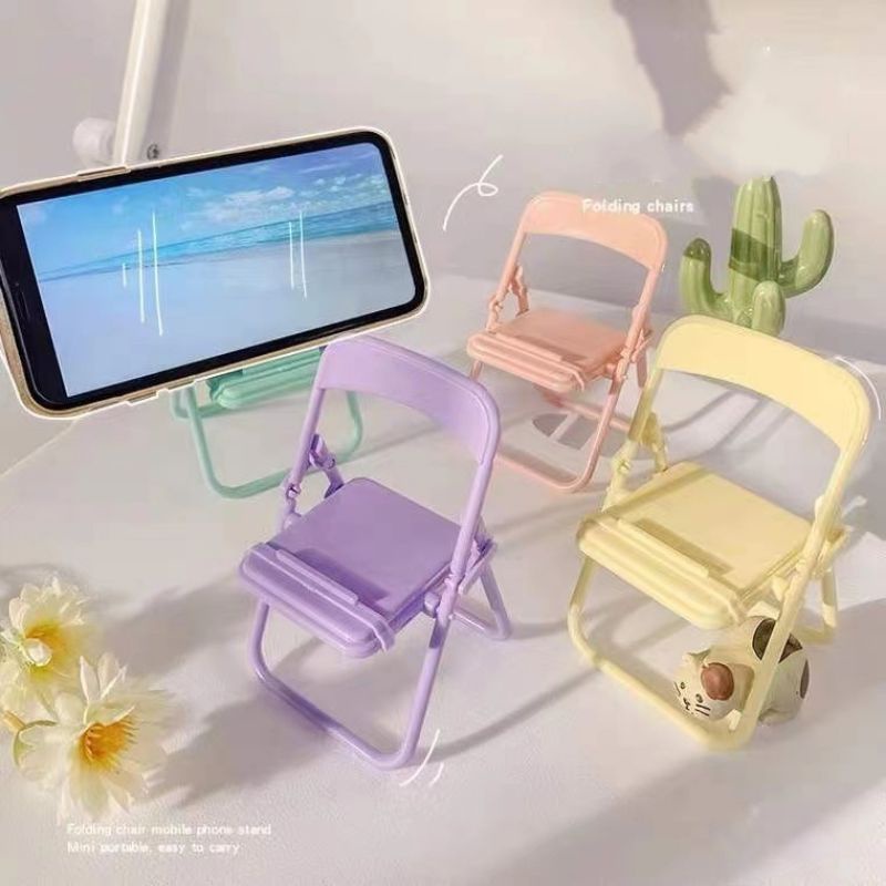 Giá đỡ điện thoại / máy tính bảng đa năng hình ghế ngồi màu kẹo sáng tạo dễ thương