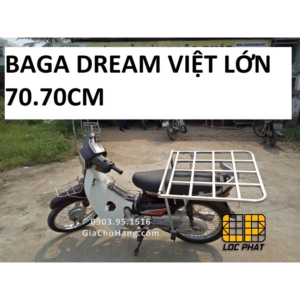 Giá chở hàng xe Dream Việt, loại lớn 70*70 cm-Lộc Phát-baga-chở-hàng-giachohang.com