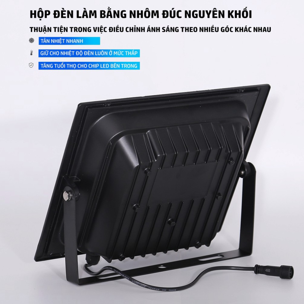 Đèn năng lượng mặt trời Suneco 120W, đèn pha led năng lượng mặt trời, cảm biến ánh sáng tự động, bảo hành 24 tháng