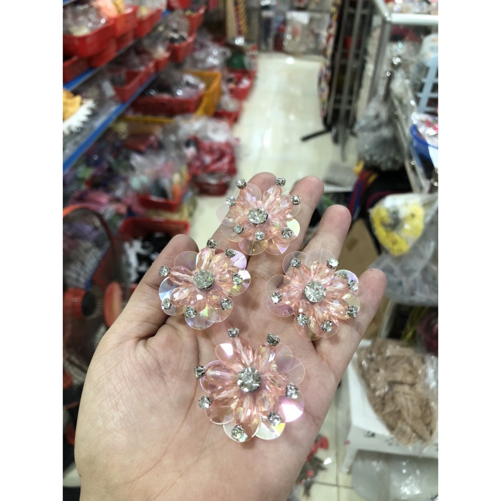 combo 10hoa cườm hồng xinh xinh