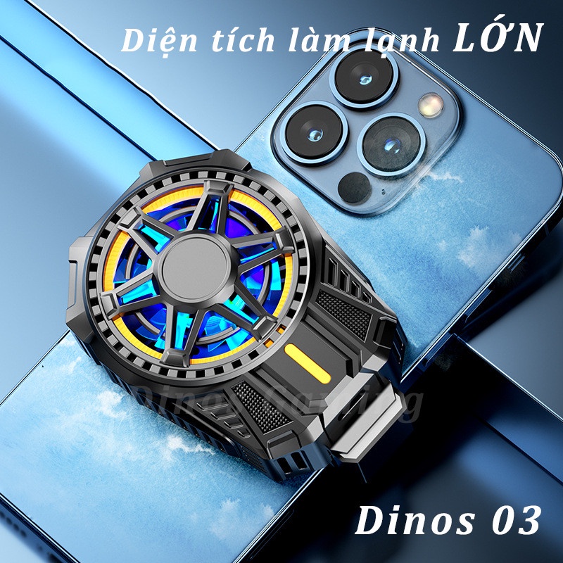 QUẠT TẢN NHIỆT DINOS 03 GẮN ĐIỆN THOẠI, TRÁNH NÓNG TRÁNH LAG KHI CHƠI GAME