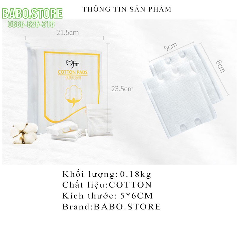 Bông tẩy trang 3 lớp Cotton Pads 222 miếng, dụng cụ trang điểm tiện ích tiện lợi, giá rẻ, bông trang điểm Babo.store