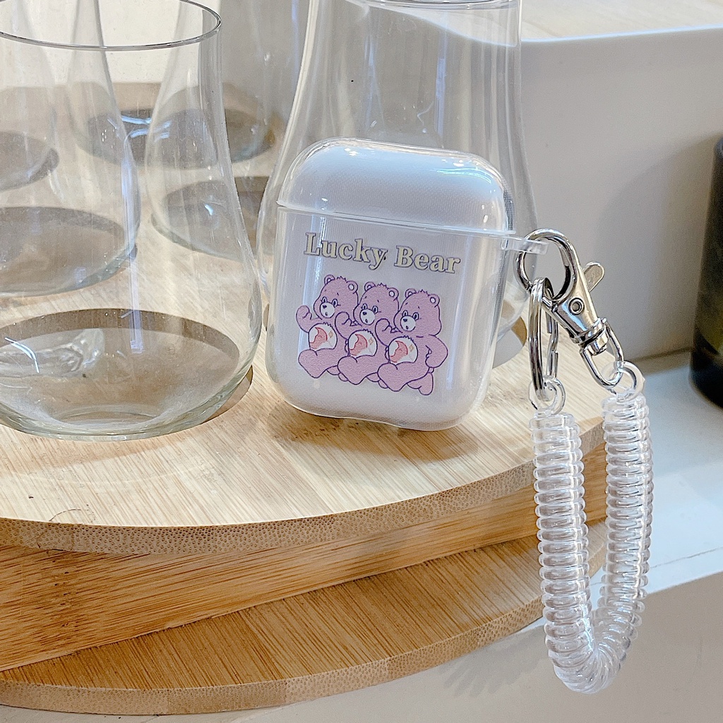 Vỏ Bảo Vệ Hộp Sạc Tai Nghe airpods 1 2 Pro 3rd Generation Pro 1/2 Trong Suốt Chống Sốc Họa Tiết Hoạt Hình Kèm Dây Đeo Kiểu Nhật Hàn