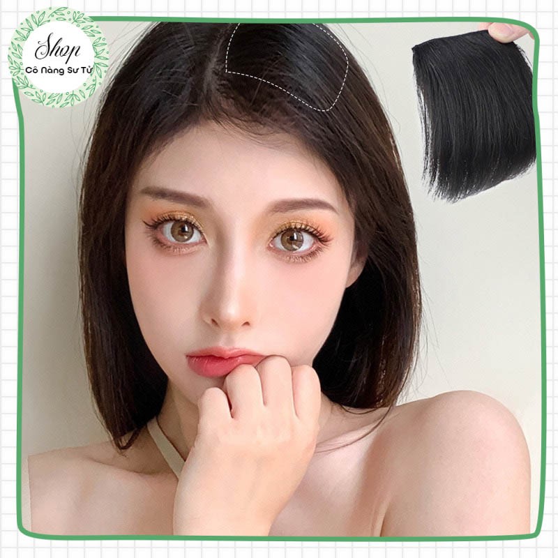 Kẹp phồng chân tóc, tóc giả dài 10-15cm mềm mượt không rối