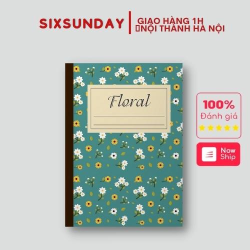 Tập kẻ ngang 80 trang, Vở học sinh Six Sunday mẫu Hoa cúc nhí, viết kẻ ngang b5 ghi chép, luyện viết cấp 2