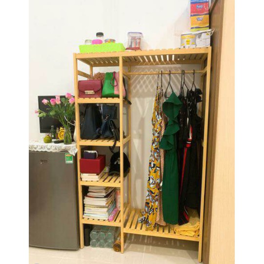 (Giá rẻ nhất thị trường) Kệ Treo Quần Áo Khung Gỗ Thông 1 Ngăn GUGO | BigBuy360 - bigbuy360.vn