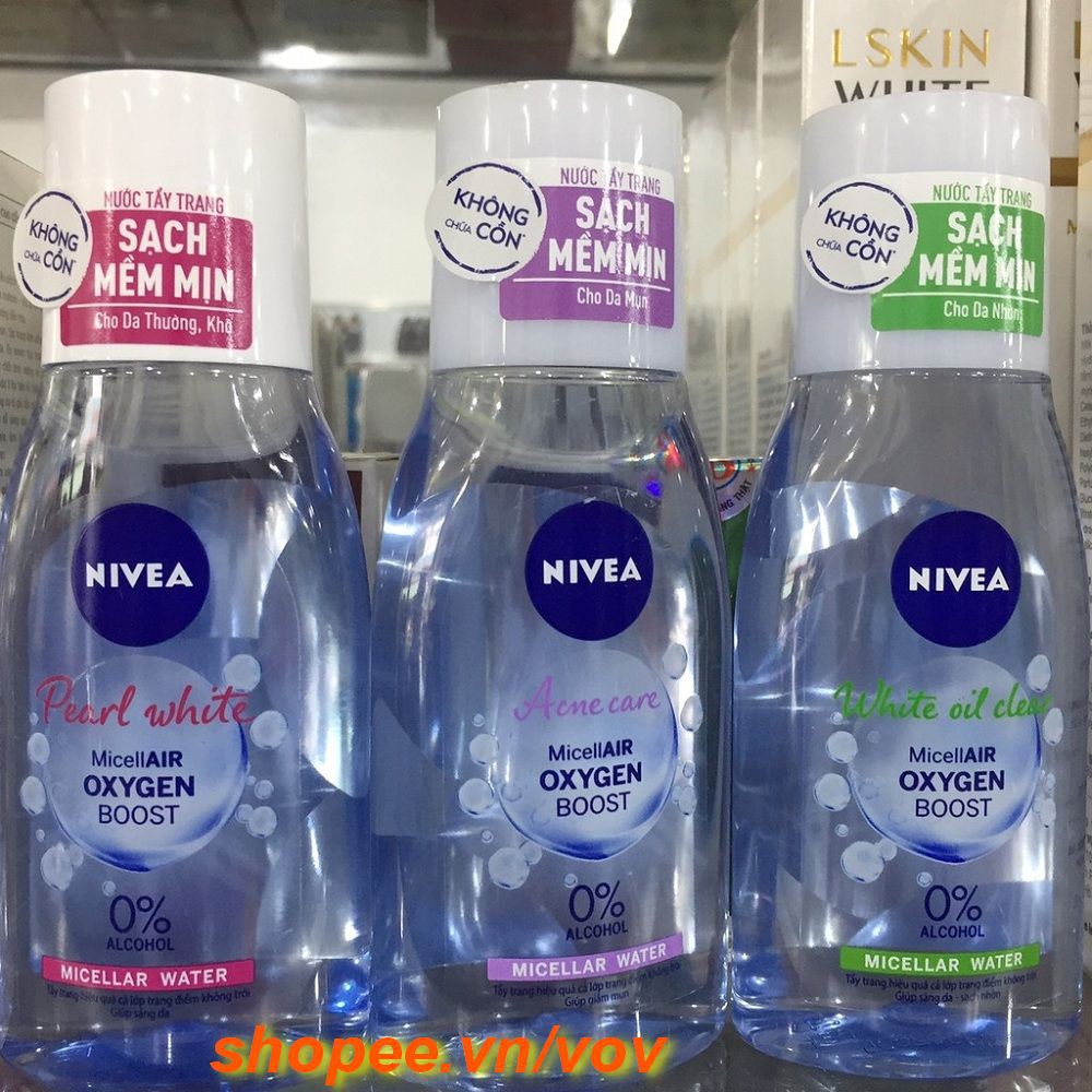 Nước Tẩy Trang Nivea 125ml Acne Care (da mụn)  Make Up Clear Micellar Water 100% chính hãng.