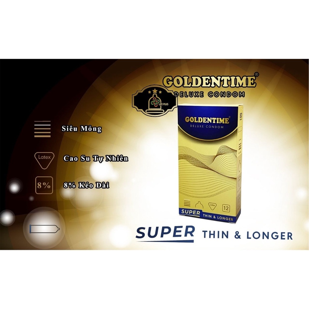 BAO CAO SU KÉO DÀI THỜI GIAN QUAN HỆ SIÊU MỎNG GOLDEN TIME SUPERTHIN LONGER 12 CHIẾC – Life Plus