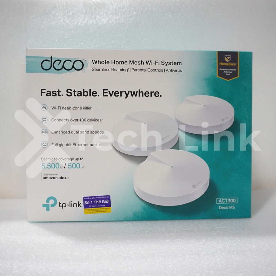 [Hỏa tốc] Hệ Thống Wi-Fi Mesh TP-Link Deco M5 Dành Cho Gia Đình Chuẩn AC1300