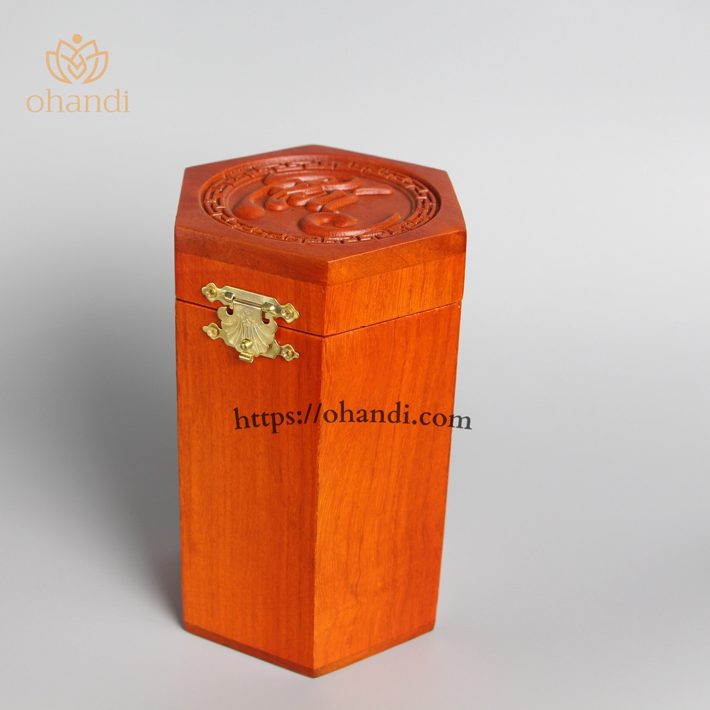 Hộp đựng trà gỗ hương đỏ lục giác