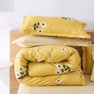 Bộ Chăn Ga Gối Poly Cotton Hoa Vàng 2020