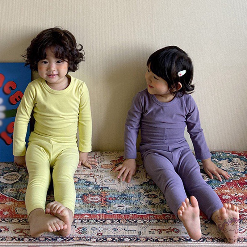 Bộ đồ ngủ gồm áo mềm và quần lưng cao phong cách Hàn Quốc cho bé gái