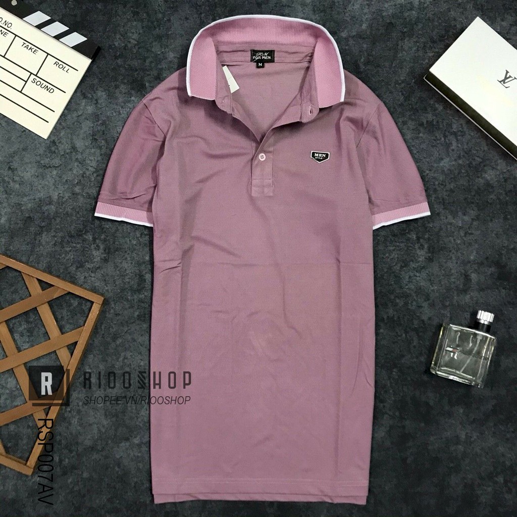 [XẢ KHO] Áo thun nam ngắn tay có cổ men đơn giản RSP007 - áo phông nam đẹp Riooshop