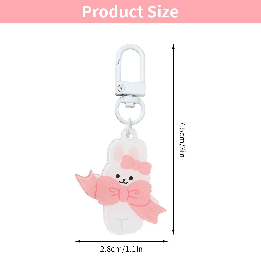 Móc Khóa Bằng Acrylic Hình Thỏ Mèo Gấu Dễ Thương Phù Hợp Làm Quà Cho Nữ