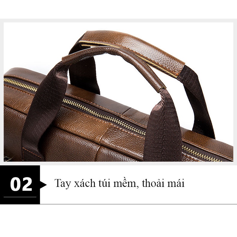 Túi xách nam da bò công sở cao cấp phong cách Châu Âu mã 2019
