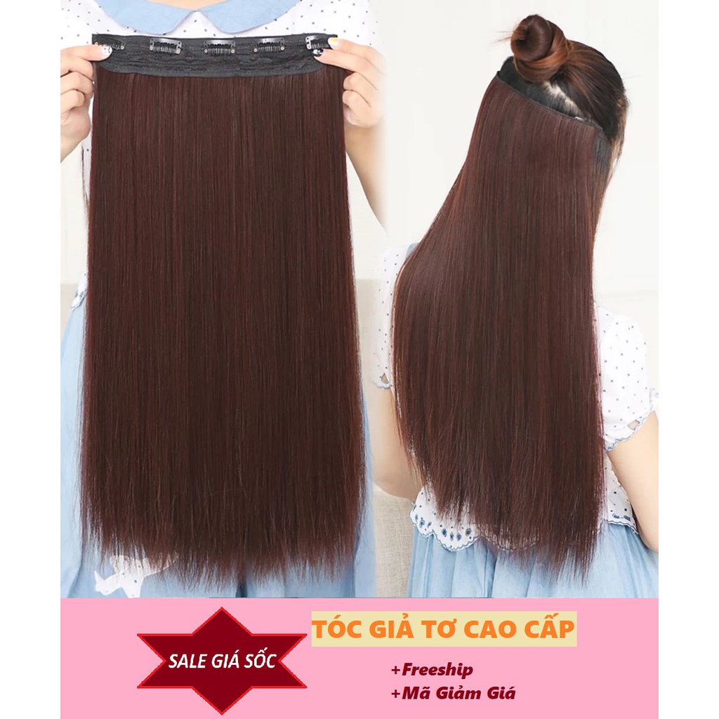TÓC GIẢ KẸP PHÍM 💕 FREESHIP 💕💕Tóc kẹp phím thẳng 60cm