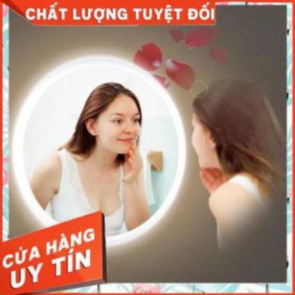 ( giá sỉ ) gương tròn treo tường có đèn led cảm ứng để bàn trang điểm  kich thước D40 - guonghoangkim mirror