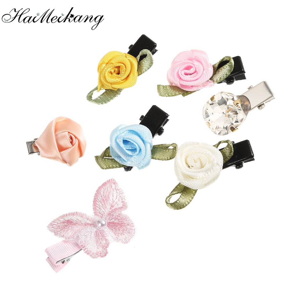 Bộ 5 kẹp tóc Haimeikang hình bông hoa mini phong cách Hàn Quốc xinh xắn cho nữ