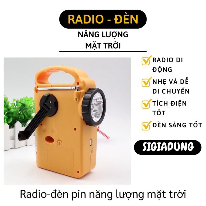 [SGD] Radio AM/FM - Đài Phát Thanh Sử Dụng Năng Lượng Mặt Trời Kiêm Đèn Pin Khẩn Cấp 9574