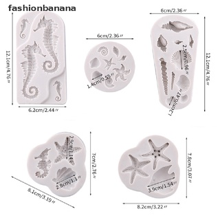 Khuôn silicon tự làm bánh kem/rau câu trang trí hình vỏ sò/sao biển/cá ngựa biển